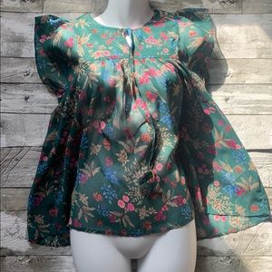 Everly for francesca’s size xs green paisley sheer shirt 👚